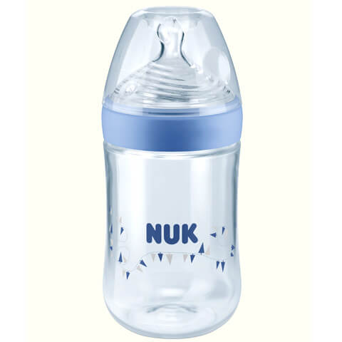 Nuk Nature Sense Μπιμπερό Πολυπροπυλενίου με Θηλή Σιλικόνης Medium 0-6 Μηνών 260ml – γαλάζιο
