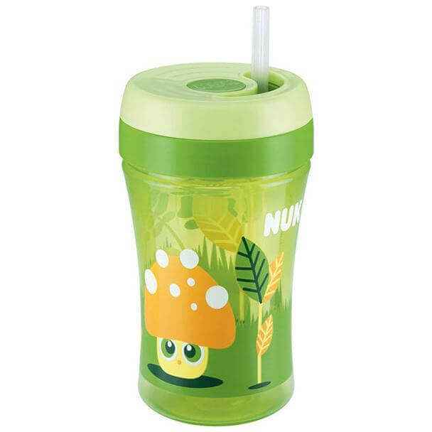 Nuk Fun Cup Παγουράκι Πολυπροπυλενίου με Μαλακό Καλαμάκι Σιλικόνης 18+m BPA Free 300ml – πράσινο