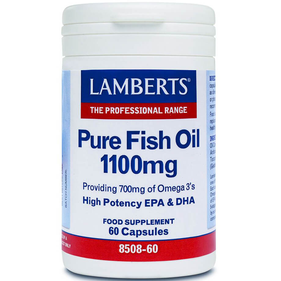 Lamberts Pure Fish Oil Συμπλήρωμα Διατροφής Ιχθυέλαιο 1100mg – 60 tabs