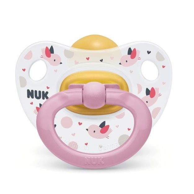 Nuk Classic Happy Kids Πιπίλα Καουτσούκ 1 Τεμάχιο – 6-18 Μηνών Ροζ