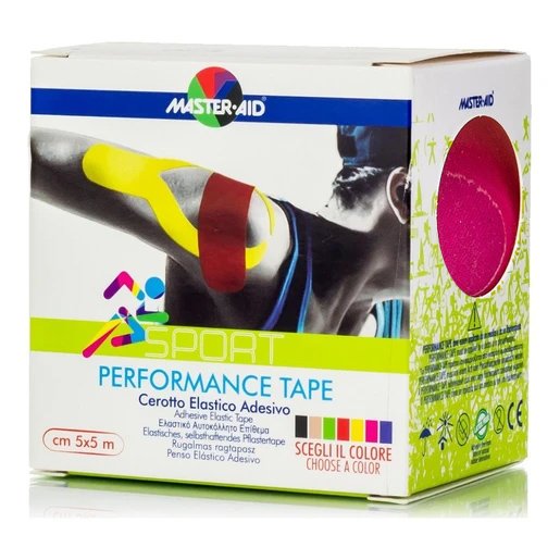 Master Aid Sport Performance Tape Αυτοκόλλητη Ελαστική Ταινία για Επιδέσεις 5mx5cm, 1 Τεμάχιο – ροζ