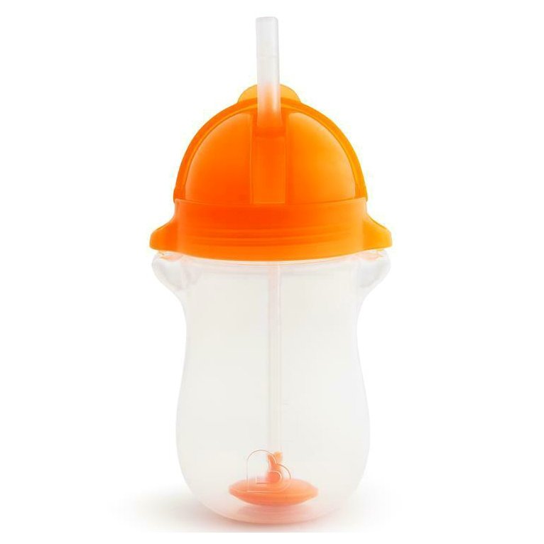 Munchkin Click Lock Tip & Sip Tall Ποτήρι με Καλαμάκι με Βαρίδι 296ml – πορτοκαλί