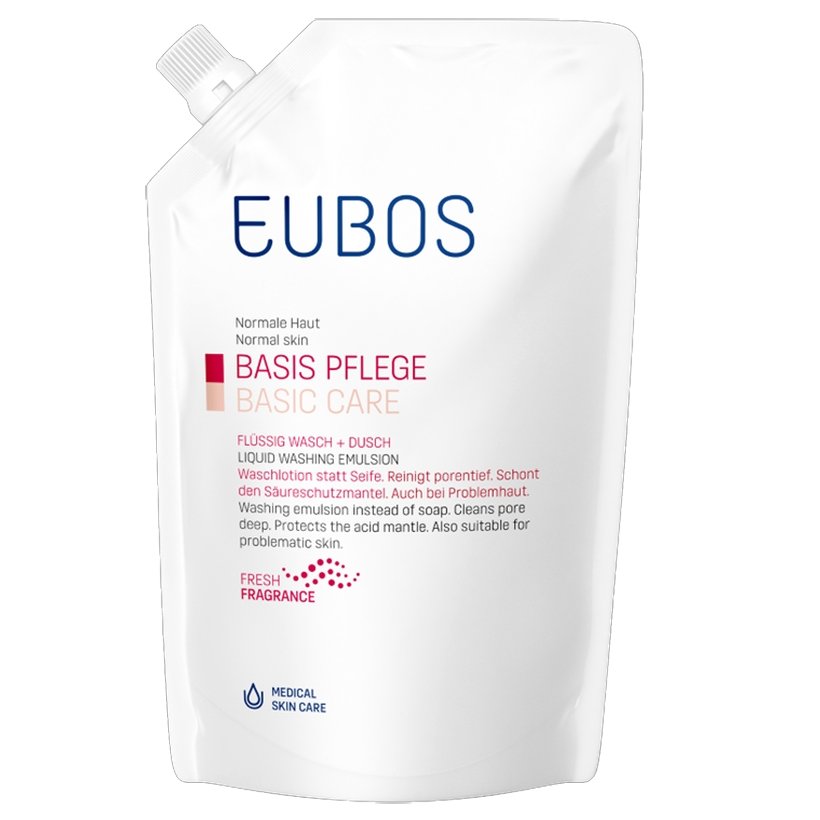 Eubos Liquid Washing Emulsion Red Υγρό Καθαρισμού, για τον Καθημερινό Καθαρισμό και την Περιποίηση Προσώπου και Σώματος – 400ml refill