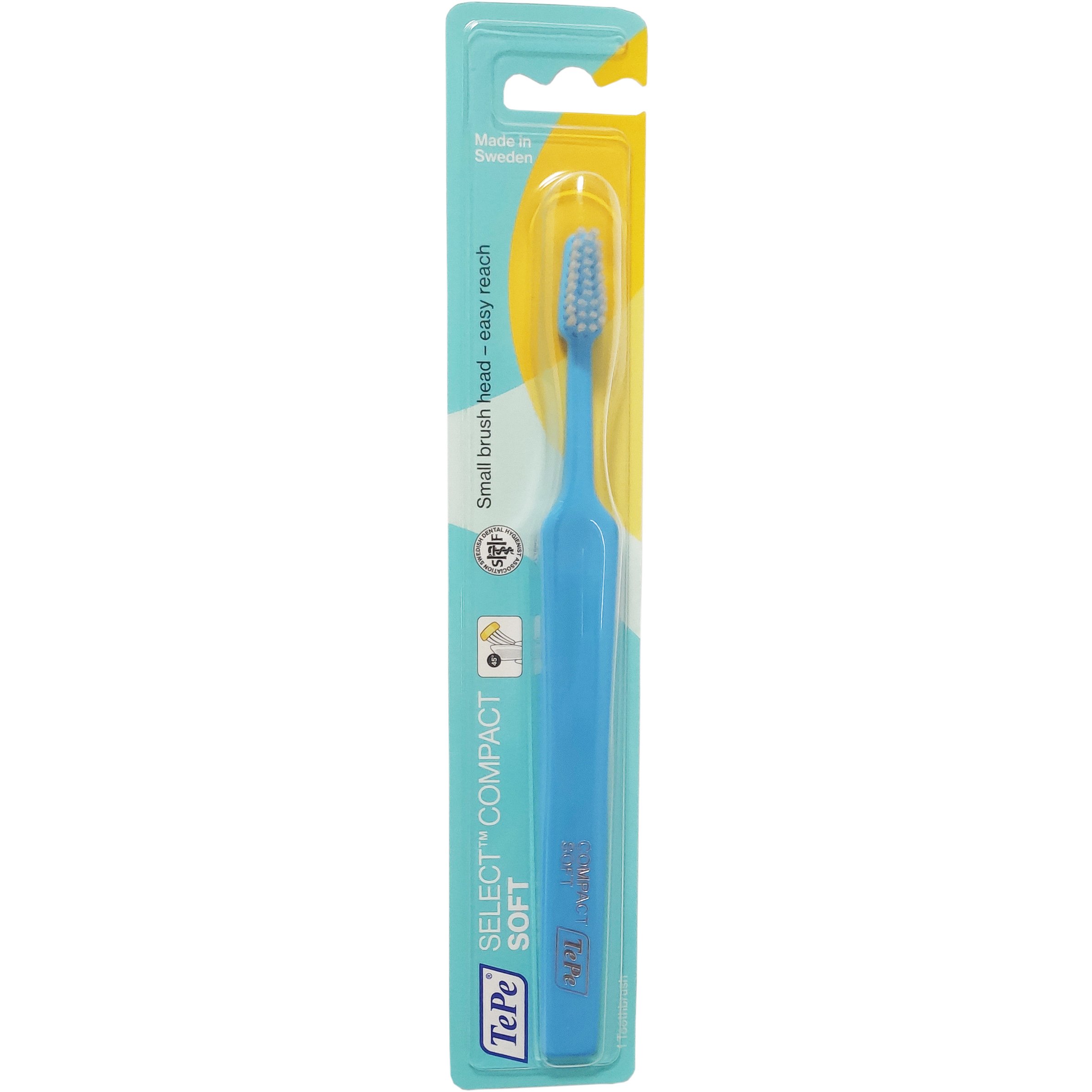 TePe Select Compact Soft Οδοντόβουρτσα Μαλακή για Αποτελεσματικό Καθαρισμό 1 Τεμάχιο – γαλάζιο