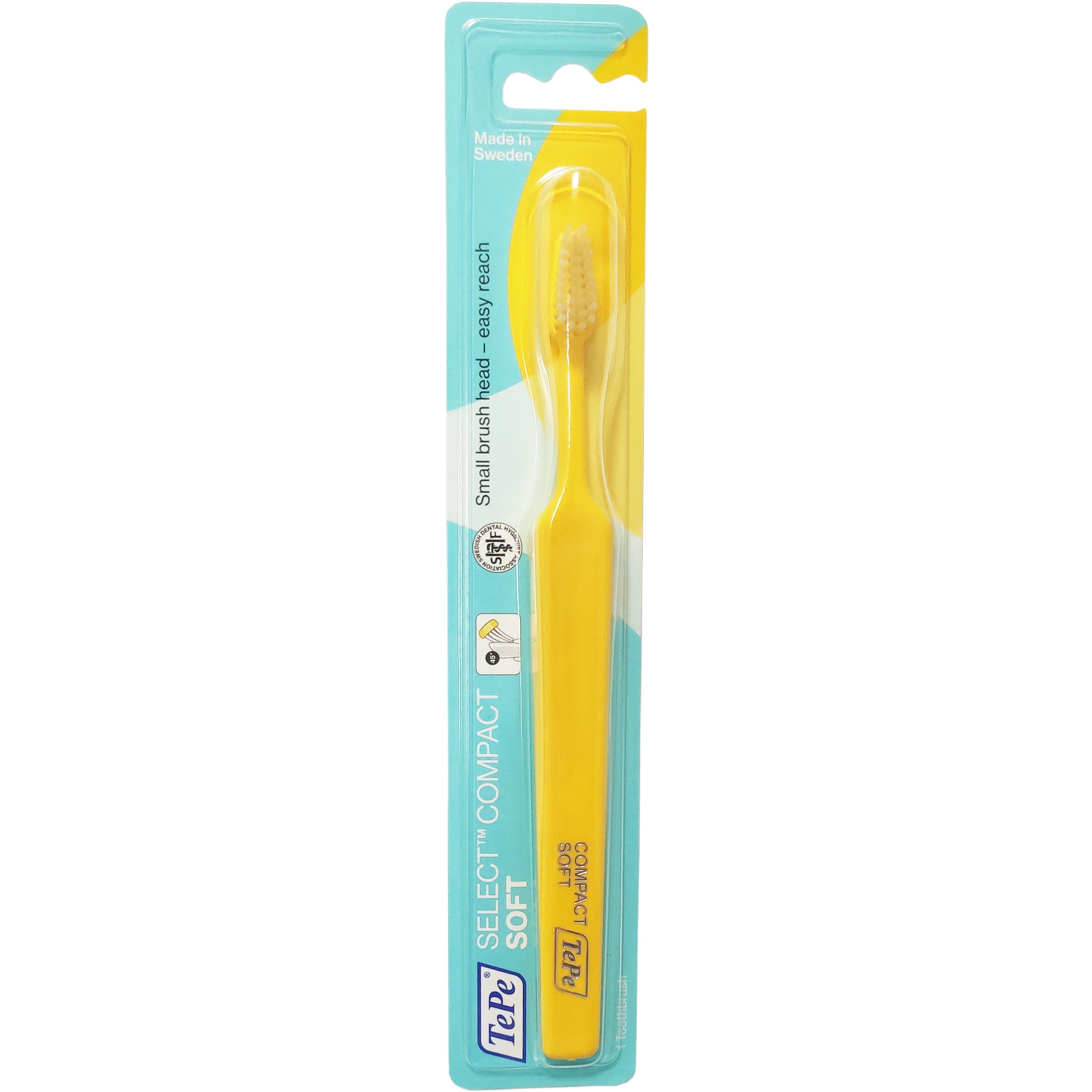 TePe Select Compact Soft Οδοντόβουρτσα Μαλακή για Αποτελεσματικό Καθαρισμό 1 Τεμάχιο – κίτρινο