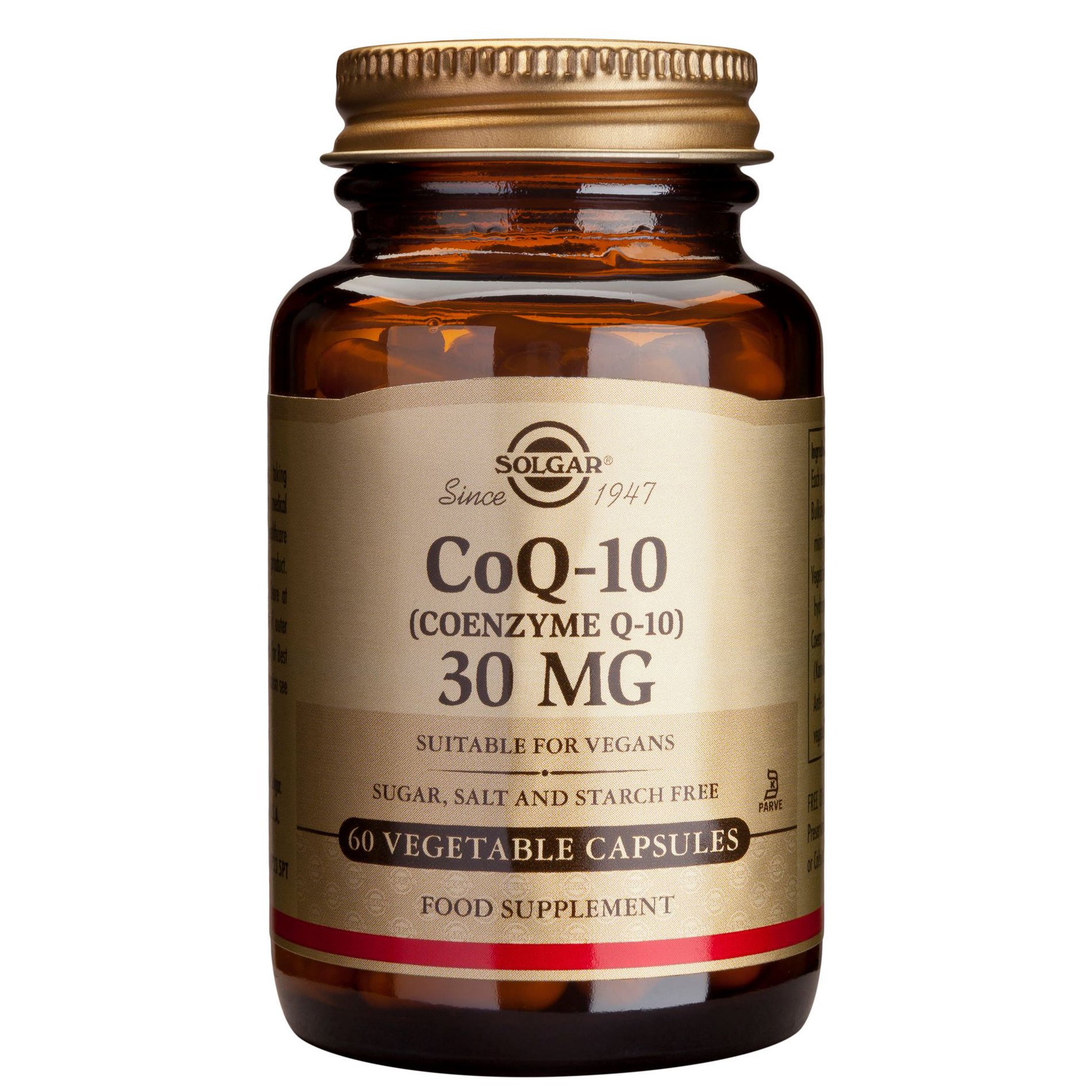 Solgar Coenzyme CoQ-10 30mg Συμπλήρωμα Διατροφής με Συνενζυμο Q10 με Αντιοξειδωτική & Αντιγηραντική Δράση 60veg.caps