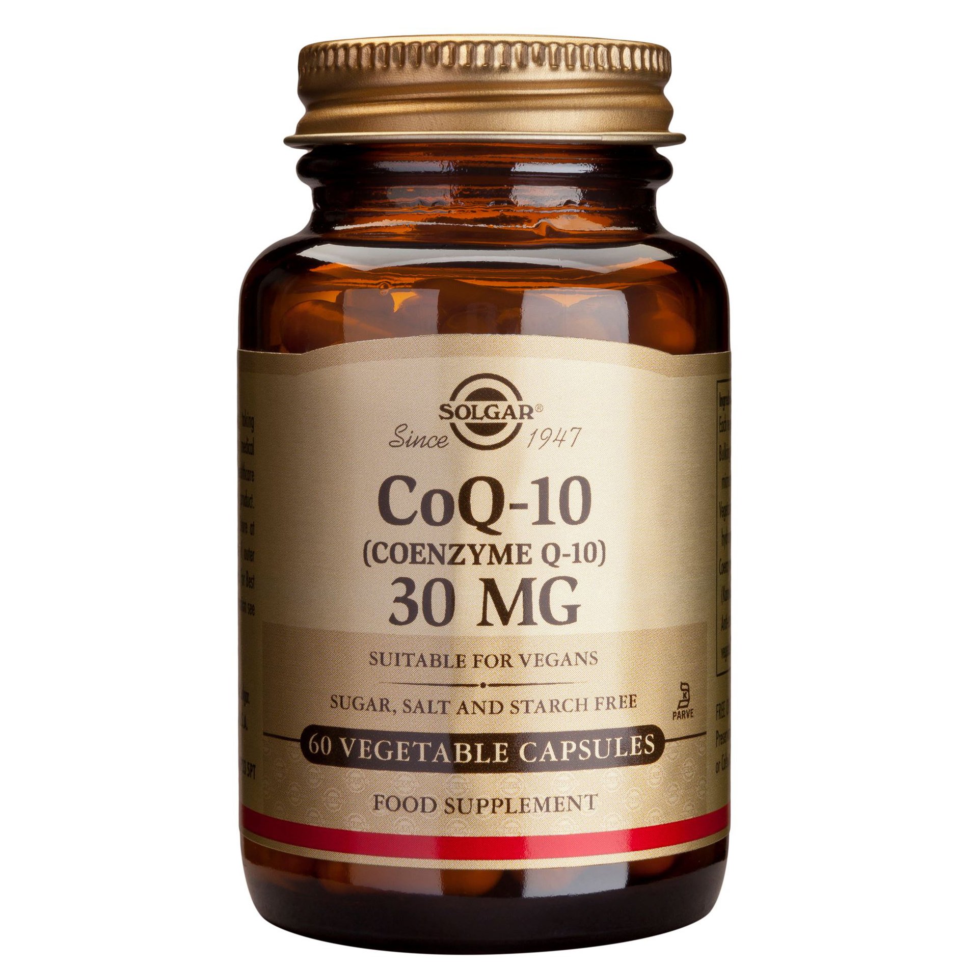 Solgar Coenzyme CoQ-10 30mg Συμπλήρωμα Διατροφής με Συνενζυμο Q10 με Αντιοξειδωτική & Αντιγηραντική Δράση 60veg.caps