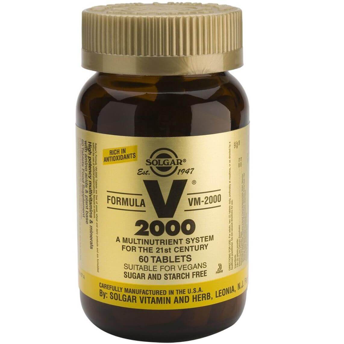 Solgar Formula VM-2000 Συμπλήρωμα Διατροφής Πλούσιο σε Αντιοξειδωτικά & Μέταλλα Χηλικής Μορφής tablets – 60 tabs