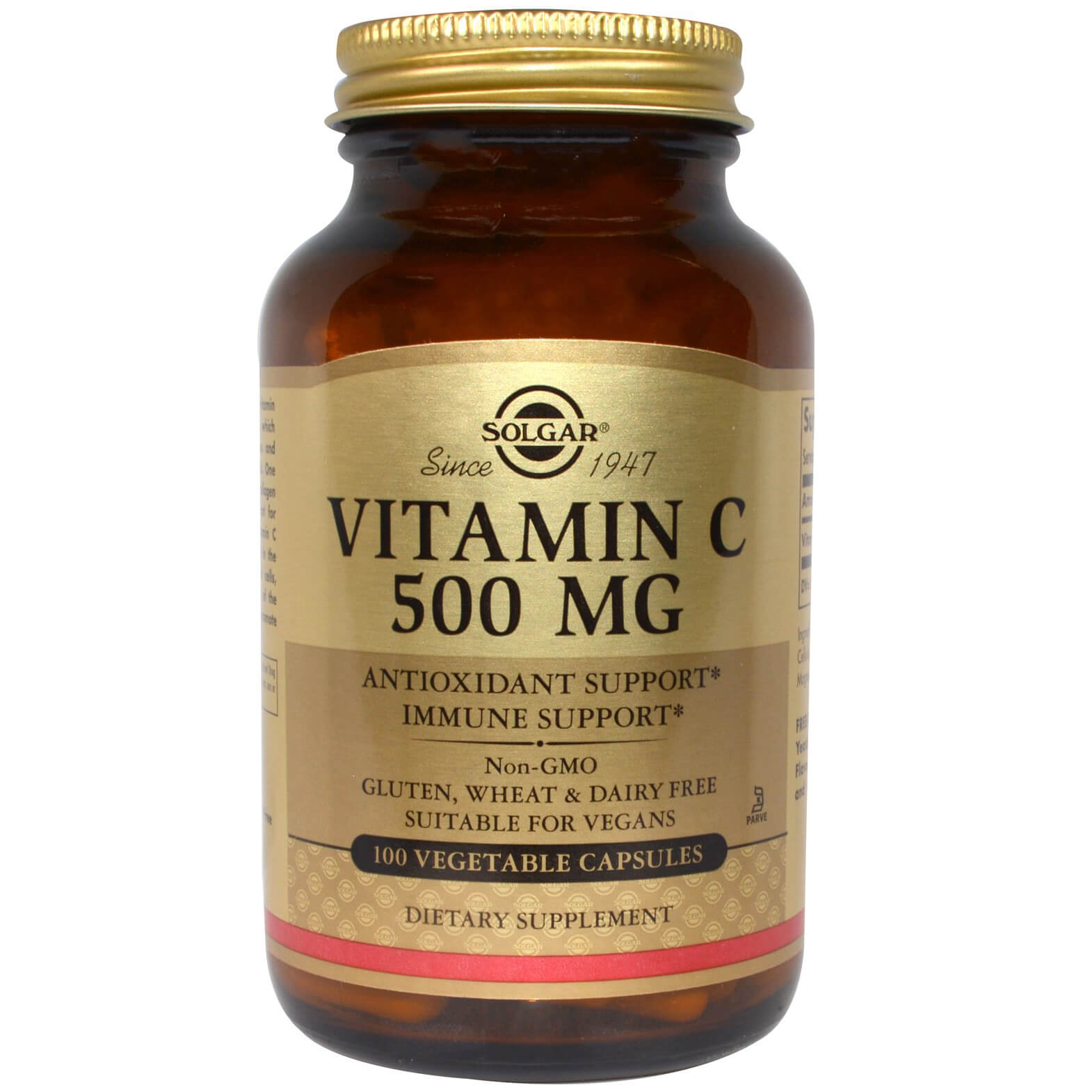 Solgar Vitamin C Αντιοξειδωτική Βιταμίνη Απαραίτητη για την Υγεία του Οργανισμού veg.caps – 500mg/100 caps