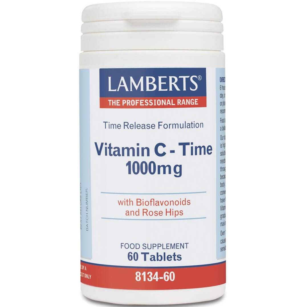 Lamberts Vitamin C-Time Release Συμπλήρωμα Διατροφής Βιταμίνης C για Ένα Υγειές Ανοσοποιητικό Σύστημα 1000mg Tabs – 60 tabs