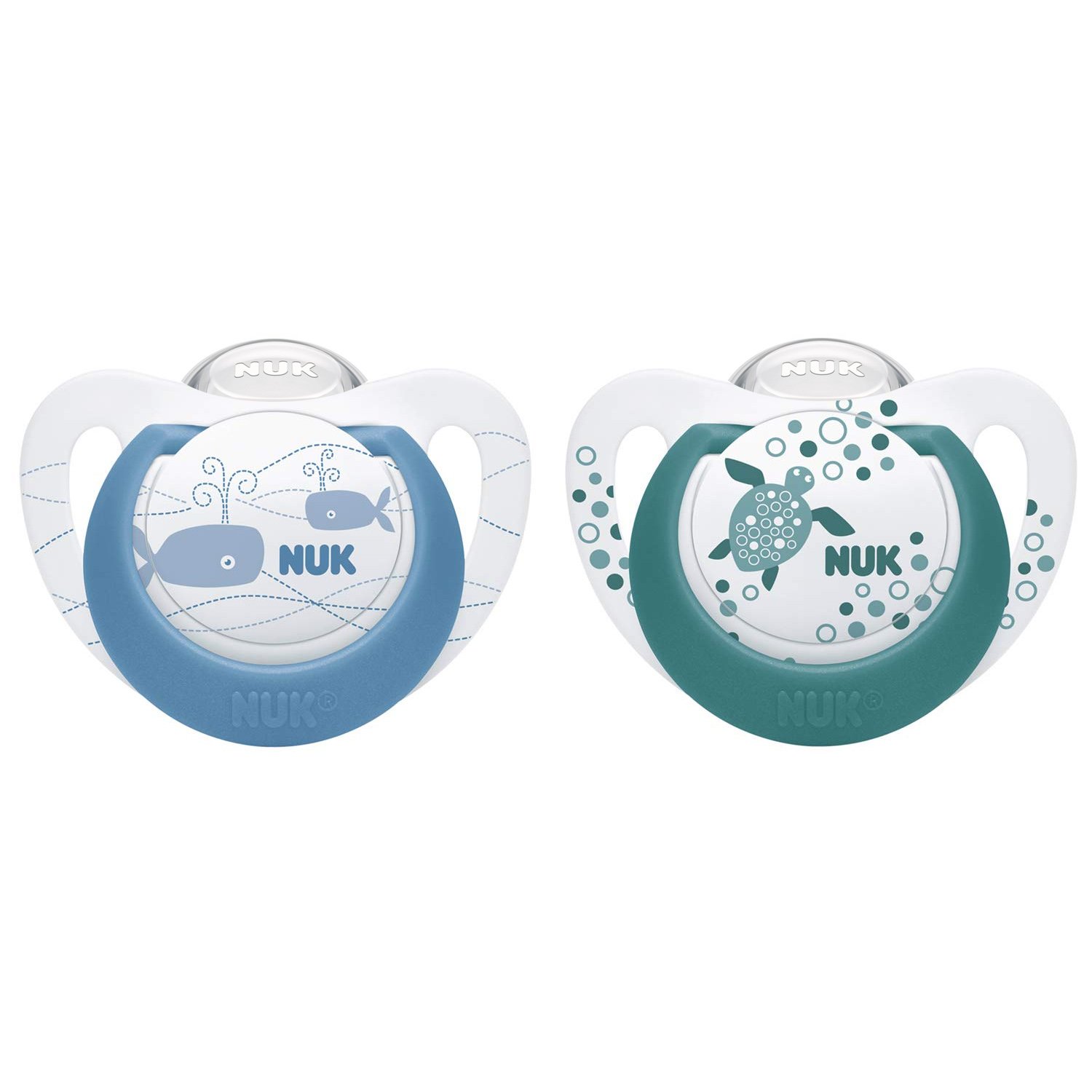 Nuk Genius Color Πιπίλες Σιλικόνης με Κρίκο 2τμχ – Μπλε Πρασινο 6-18 Μηνών
