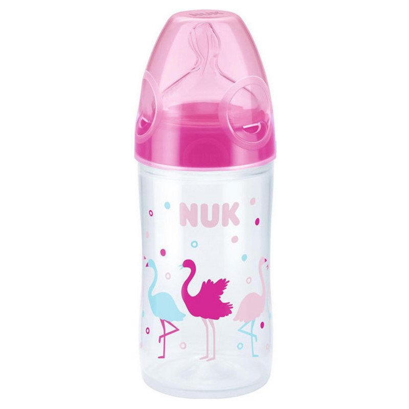 NUK New Classic Μπιμπερό Πολυπροπυλένιο Στενό Σχήμα με Θηλή Σιλικόνης 150ml – ροζ
