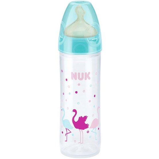 NUK New Classic Μπιμπερό Πολυπροπυλένιου (PP) 6m+, με Θηλή από Καουτσούκ Μεσαίας Οπής 250ml – γαλάζιο