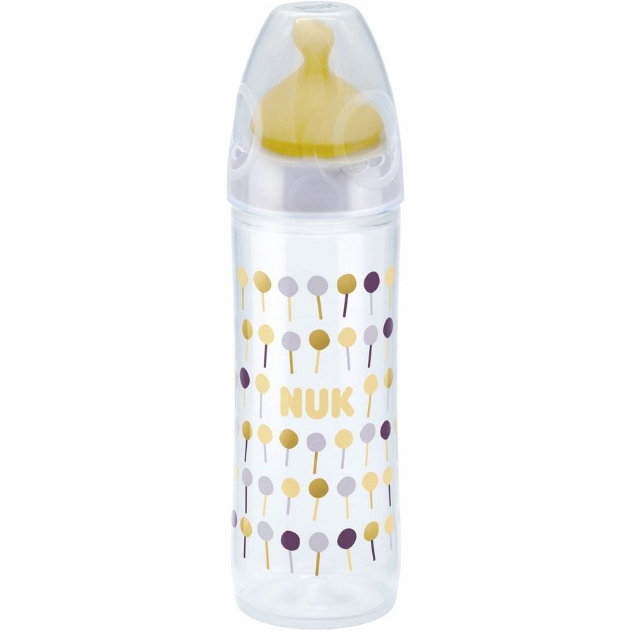 NUK New Classic Μπιμπερό Πολυπροπυλένιου (PP) 6m+, με Θηλή από Καουτσούκ Μεσαίας Οπής 250ml – γκρι