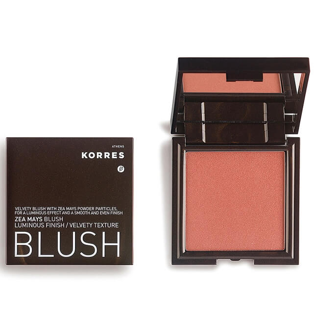 Korres Πούδρα Blush Ρουζ Καλαμπόκι Φυσικό Λαμπερό Αποτέλεσμα 7ml – 45 κοραλλί