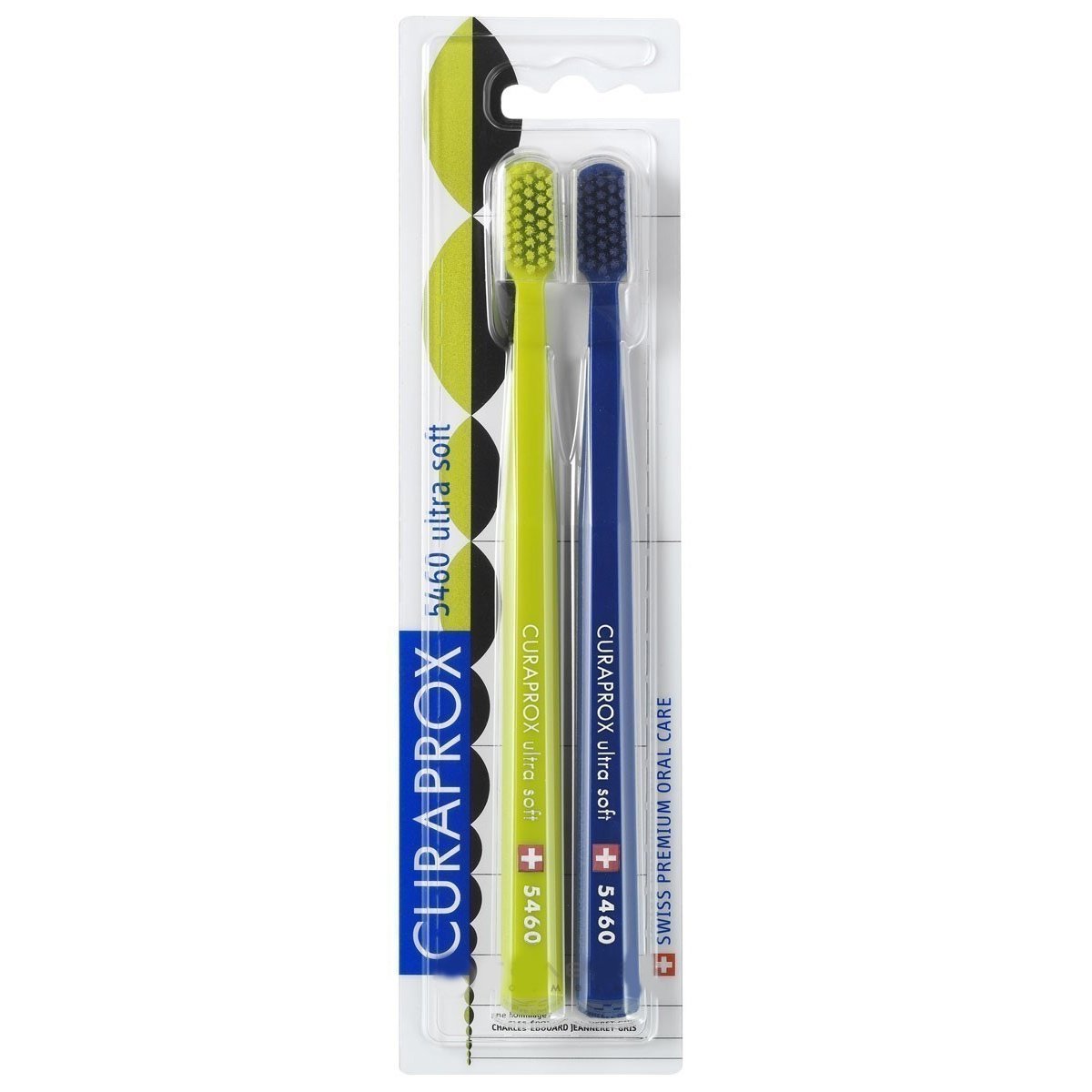 Curaprox Cs 5460 Ultra Soft Οδοντόβουρτσα με Πολύ Απαλές και Ανθεκτικές Ίνες 2 Τεμάχια – Μπλε – Πράσινο