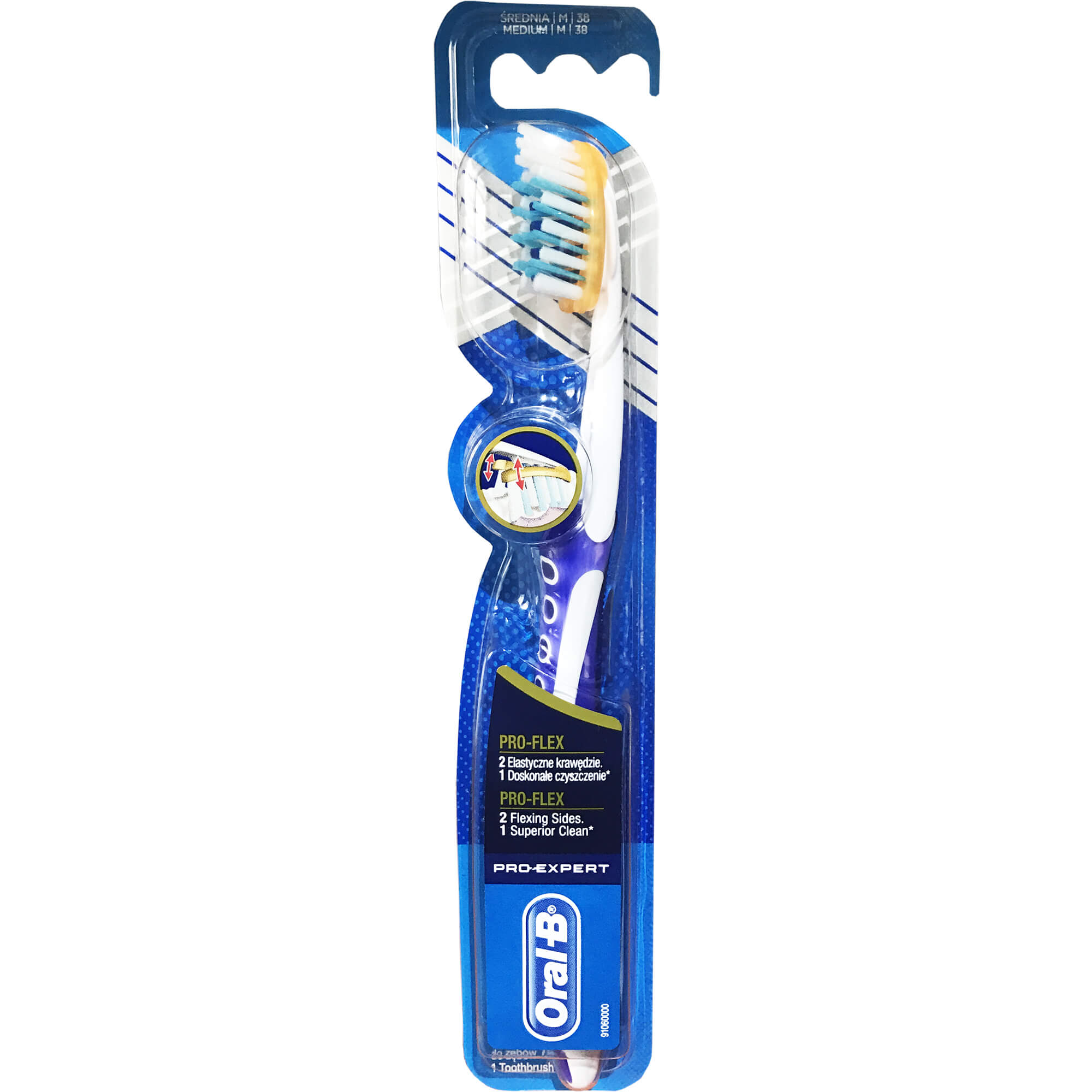 Oral-B Pro Expert Pro-Flex Οδοντόβουρτσα με Ελαστική Κεφαλή για Επαγγελματικό Καθαρισμό 38 Medium 1 τεμάχιο – μπλέ