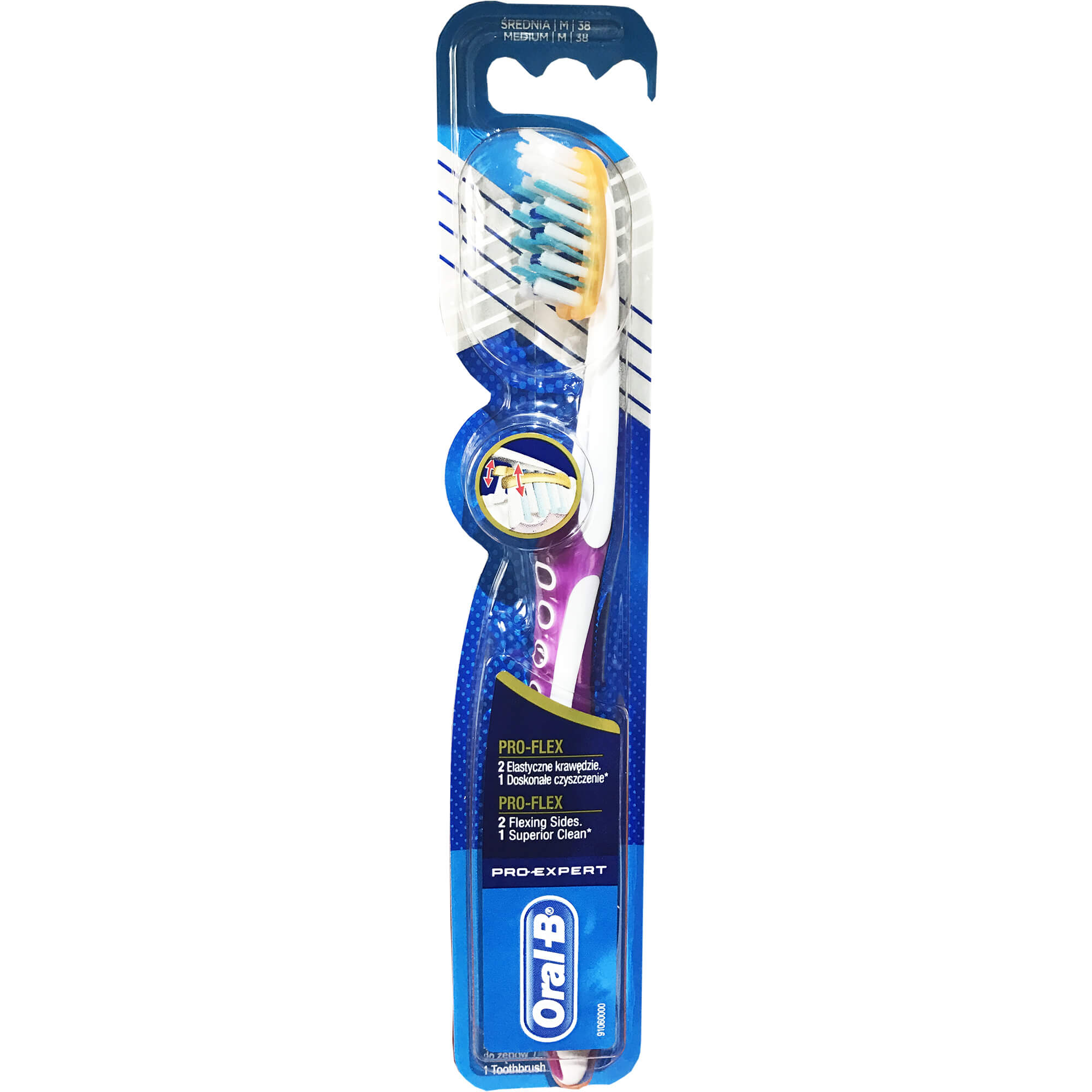 Oral-B Pro Expert Pro-Flex Οδοντόβουρτσα με Ελαστική Κεφαλή για Επαγγελματικό Καθαρισμό 38 Medium 1 τεμάχιο – μωβ