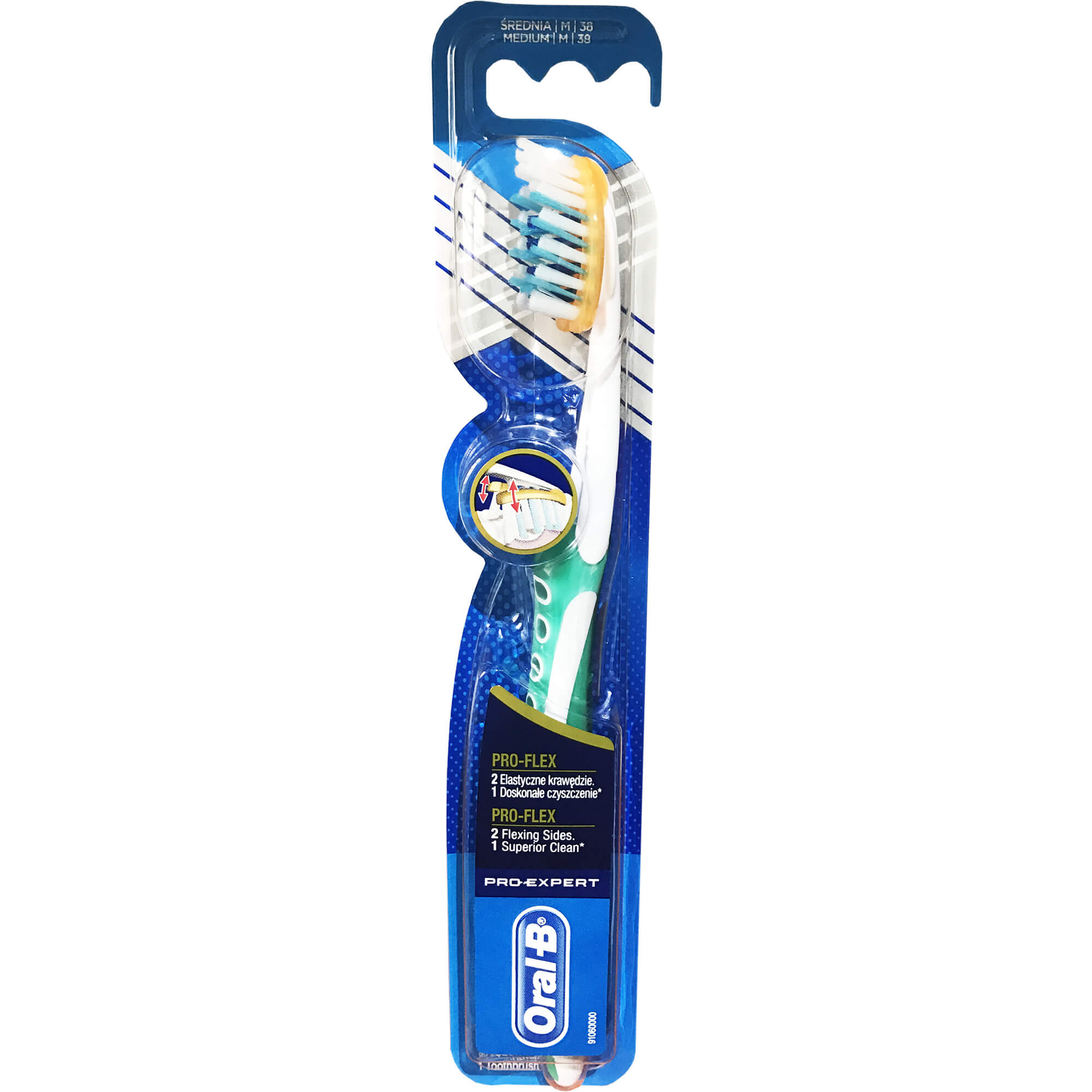 Oral-B Pro Expert Pro-Flex Οδοντόβουρτσα με Ελαστική Κεφαλή για Επαγγελματικό Καθαρισμό 38 Medium 1 τεμάχιο – πράσινο
