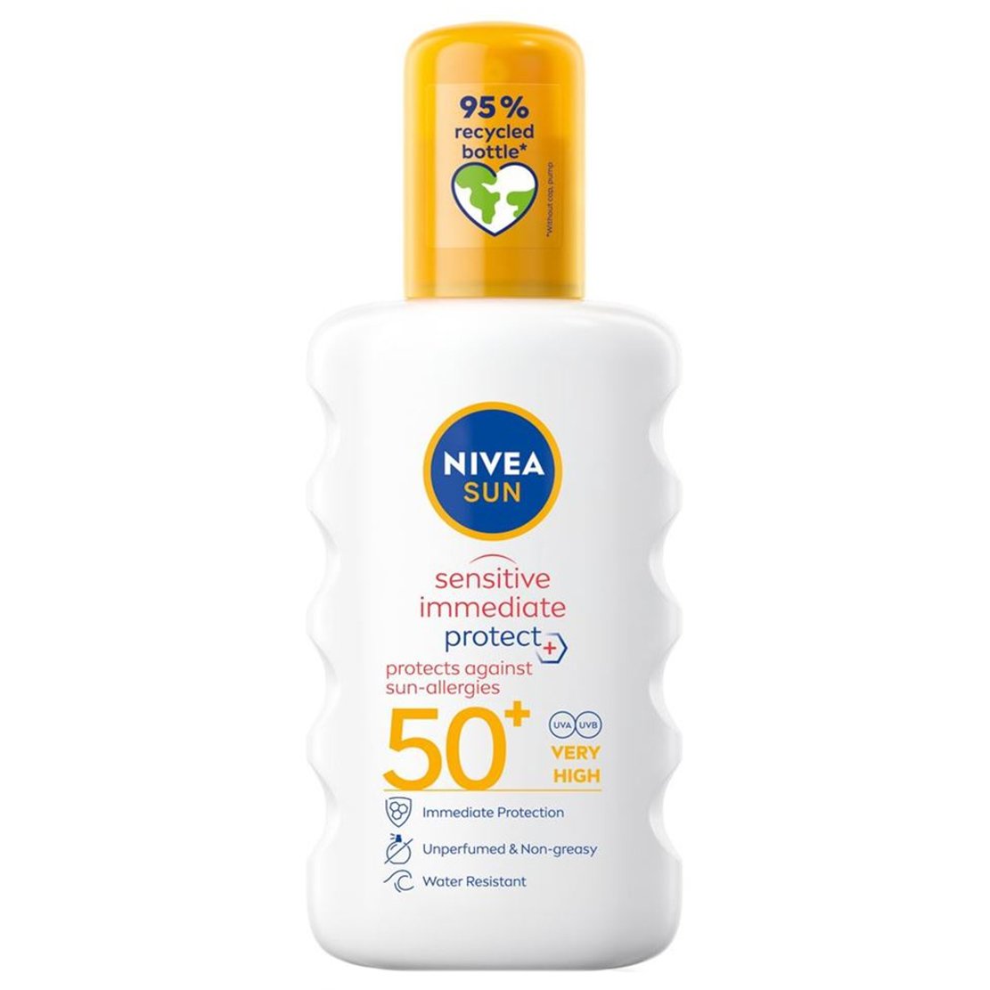 Nivea Nivea Sun Sensitive Immediate Protect Spf50+ Spray Αντηλιακό Γαλάκτωμα Πολύ Υψηλής Προστασίας, σε Μορφή Spray για Πρόσωπο & Σώμα 200ml
