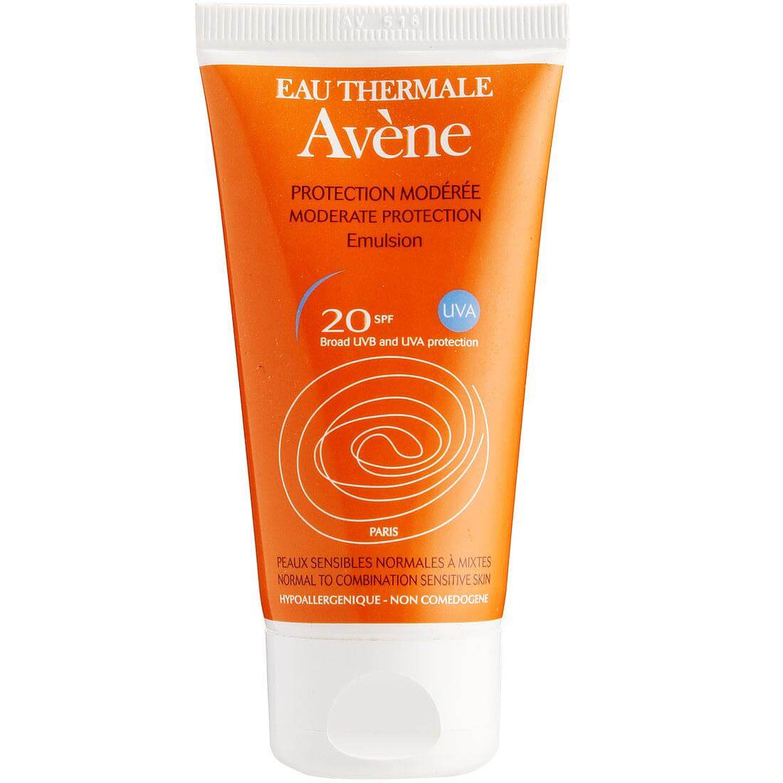 Avene Moderate Protection Emulsion Spf20 Μεσαία Αντηλιακή Προστασία του Ευαίσθητου Κανονικού & Μεικτού Δέρματος 50ml