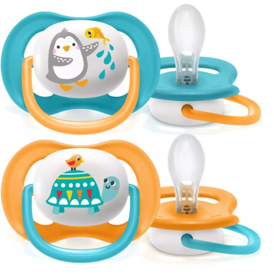 Avent Ultra Air Happy 6-18m SCF080/07 Πιπίλα Σιλικόνης Ελαφριά για να Αναπνέει το Δέρμα του Μωρού 2 Τεμάχια