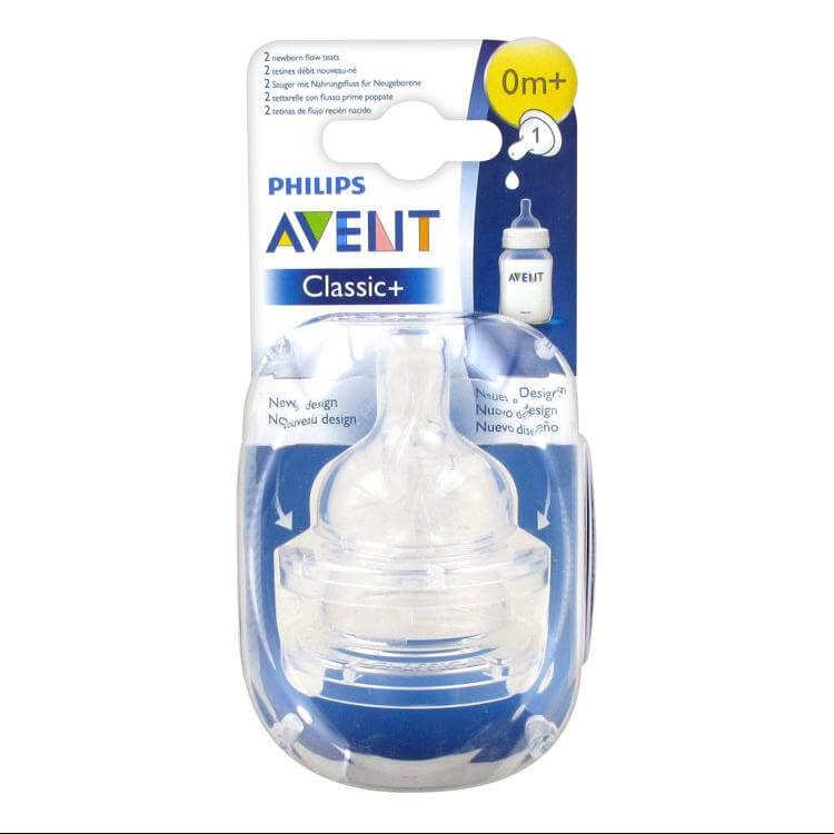 Avent Classic+ Θηλή Σιλικόνης με 1 Οπής 0+ Μηνών 2τμχ SCF631/27