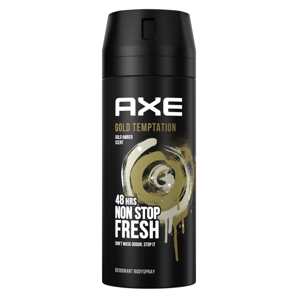 Axe Gold Temptation Body Spray Αποσμητικό Σπρέι 48ωρης Φρεσκάδας με Ακαταμάχητο Άρωμα Λευκής Σοκολάτας 150ml