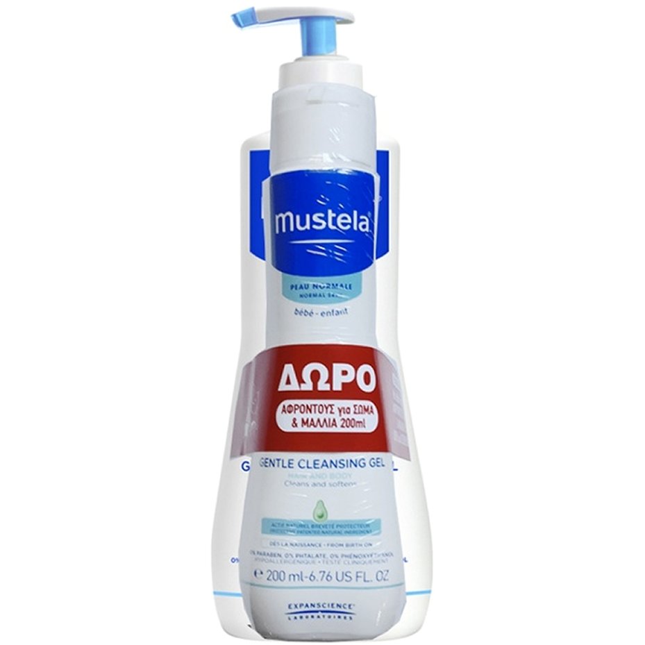 Mustela Gentle Cleansing Gel Καθαρισμού για Μαλλιά & Σώμα 500ml & Δώρο Mustela Bebe 2 in 1 Cleansing Gel 200ml