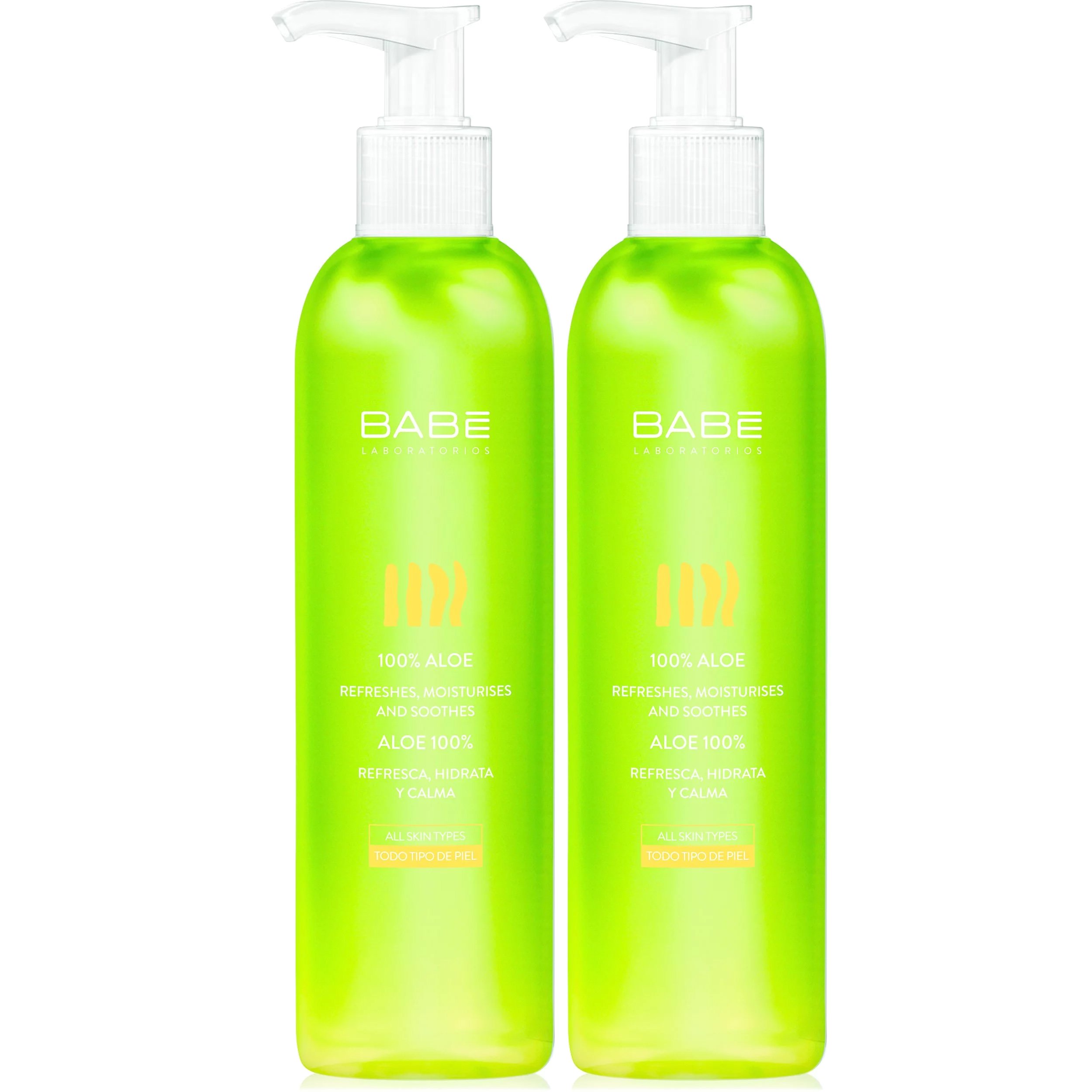 Babe Body 100% Aloe Μη Λιπαρό Gel Αλόης με Καταπραϋντικά & Ενυδατικά Συστατικά για την Προστασία της Επιδερμίδας 2x300ml
