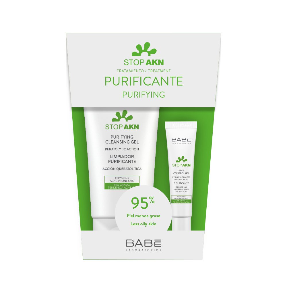 Babe Promo Stop Akn Purifying Cleansing Gel 200ml & Δώρο Stop Akn Spot Control Gel 8 ml