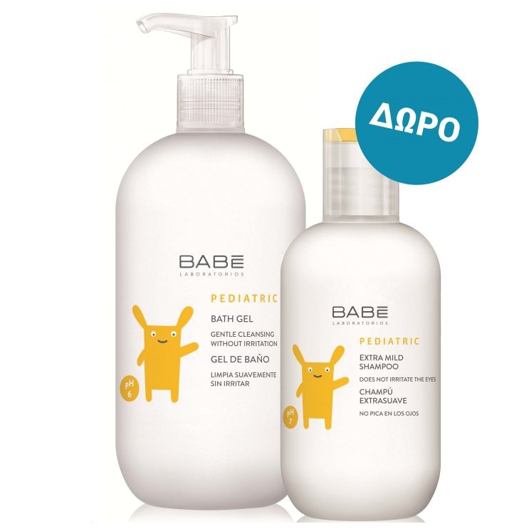 Babe Pediatric Πακέτο Προσφοράς Pediatric Bath Gel Παιδικό Αφρόλουτρο 500ml & Δώρο Pediatric Extra Mild Σαμπουάν 200ml