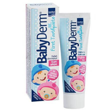 Babyderm First Toothpaste Για τον Καθαρισμό και την Προστασία των Πρώτων Βρεφικών Δοντιών 50ml
