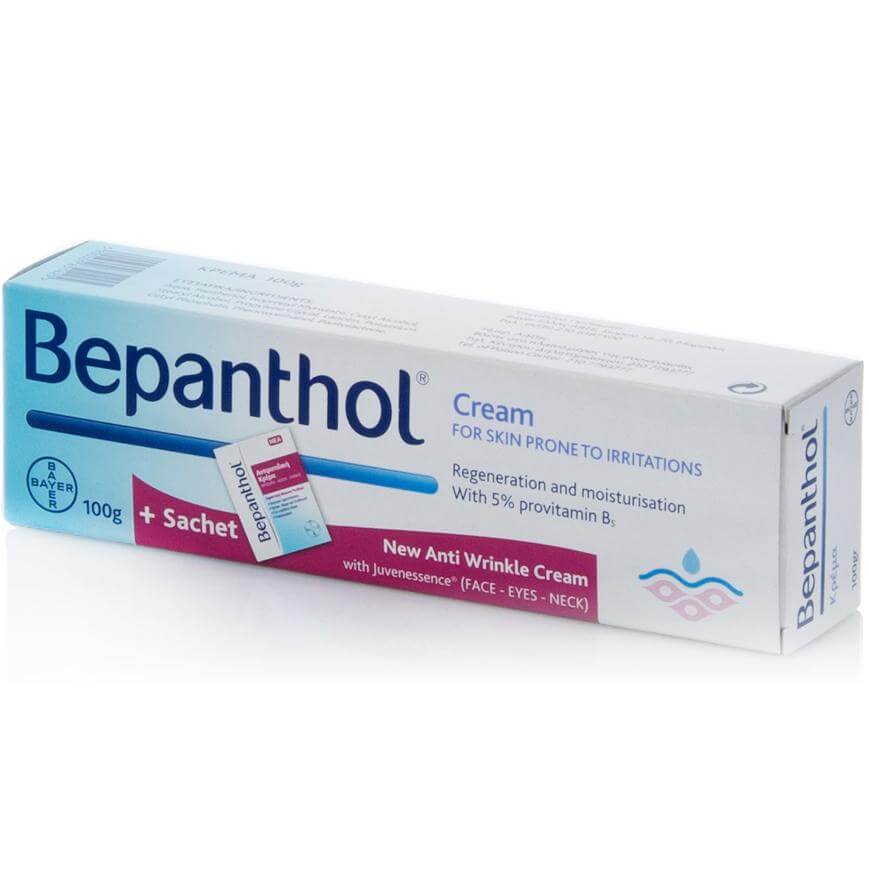 Bepanthol Κρέμα Για Το Ερεθισμένο Και Ευαίσθητο Δέρμα 5% Προβιταμίνη Β5 100gr & Δώρο Δείγμα Νέα Αντιρυτιδική Κρέμα 1.5ml