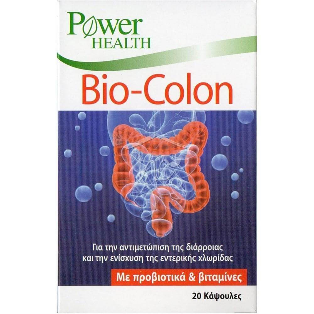 Power Health Bio-Colon Συνδυασμός Δυο Ειδών Προβιοτικών για την Θεραπεία της Οξείας Διάρροιας και την Υγεία του Εντέρου 20caps