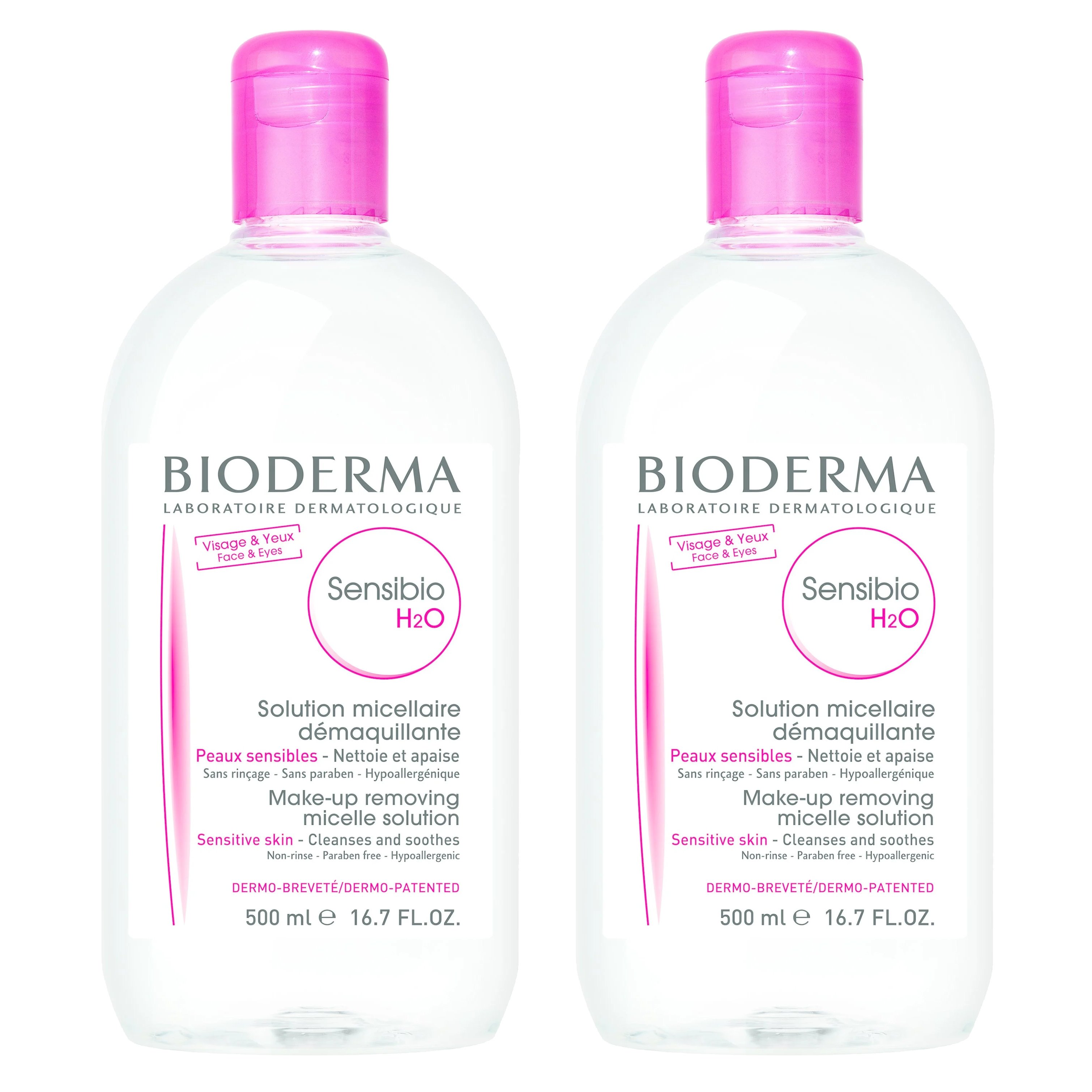Bioderma Πακέτο Προσφοράς Sensibio H20 Μικυλλιακό Νερό Καθαρισμού & Ντεμακιγιάζ Προσώπου Ματιών 2x500ml 1+1 Δώρο
