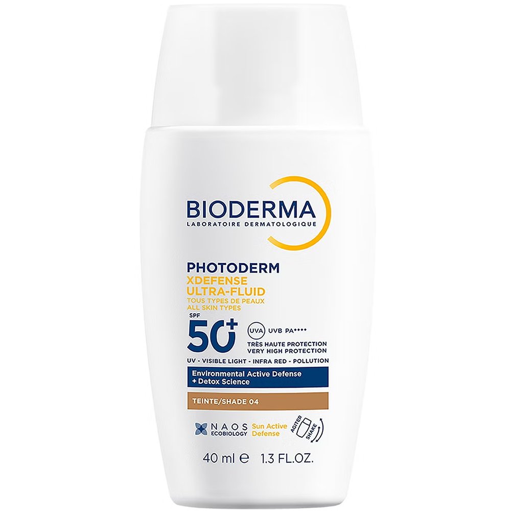Bioderma Photoderm XDefense Tinted Spf50+ Ultra-Fluid Εξαιρετικά Λεπτόρρευστο Αντηλιακό Προσώπου Πολύ Υψηλής Προστασίας με Χρώμα για Όλους τους Τύπους Επιδερμίδας 40ml - Shade 04