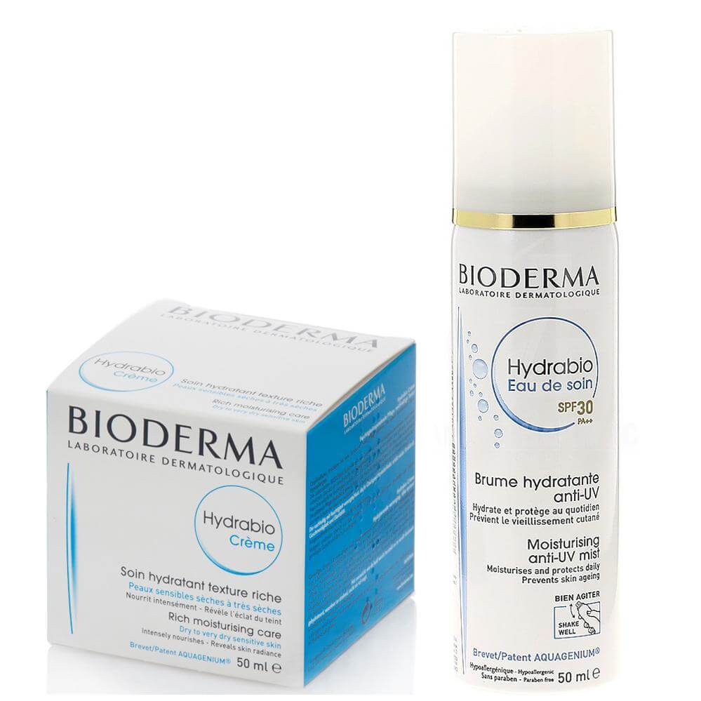 Bioderma Πακέτο Προσφοράς Hydrabio Creme Rich Ενυδατική Κρέμα για Ξηρά-Πολύ Ξηρά Δέρματα 40ml & Hydrabio Eau de Soin Spf30 50ml