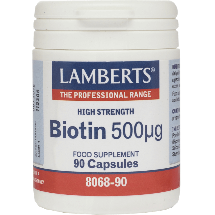 Lamberts Biotin Συμπλήρωμα Βιοτίνης 500mg 90Caps