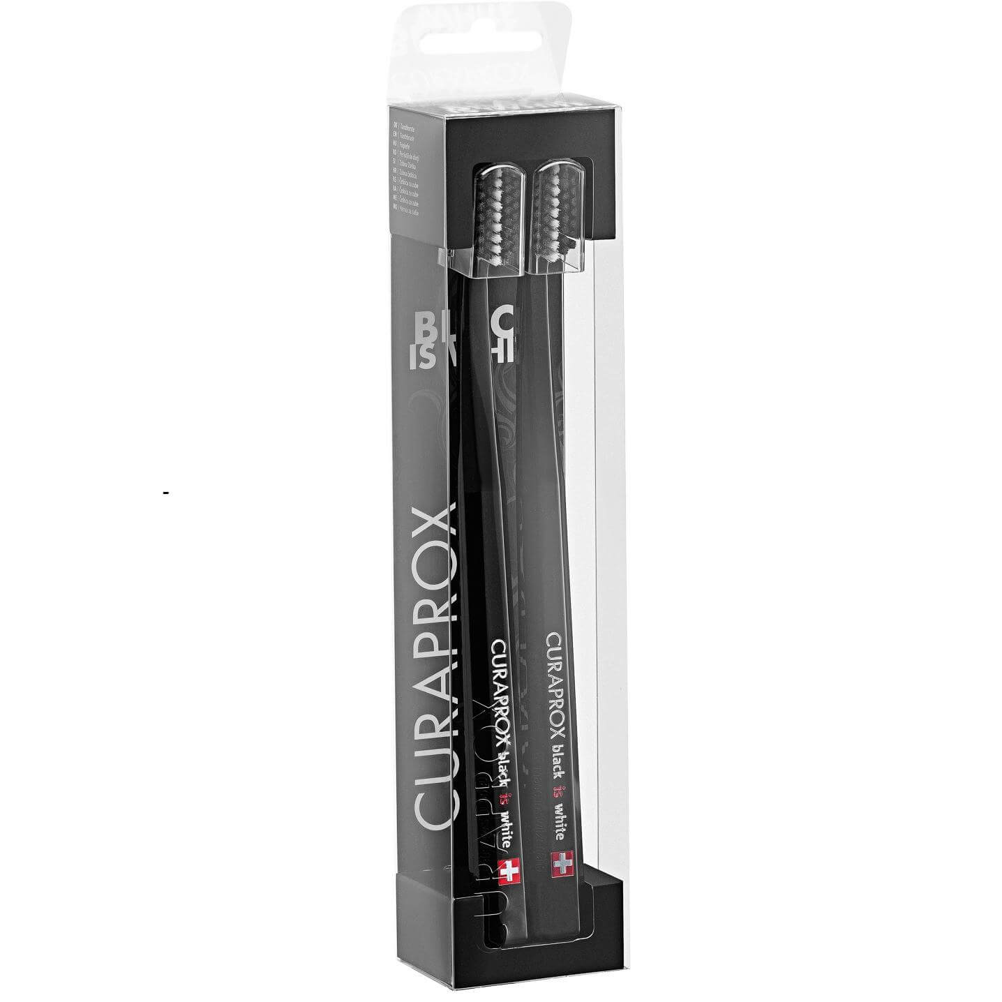 Curaprox Curaprox Black is White Ultra Soft Toothbrush Οδοντόβουρτσα με Πολύ Μαλακές - Πυκνές Ίνες, Επικαλυμμένες με Άνθρακα για Λευκαντικό Αποτέλεσμα 2 Τεμάχια - Μαύρο