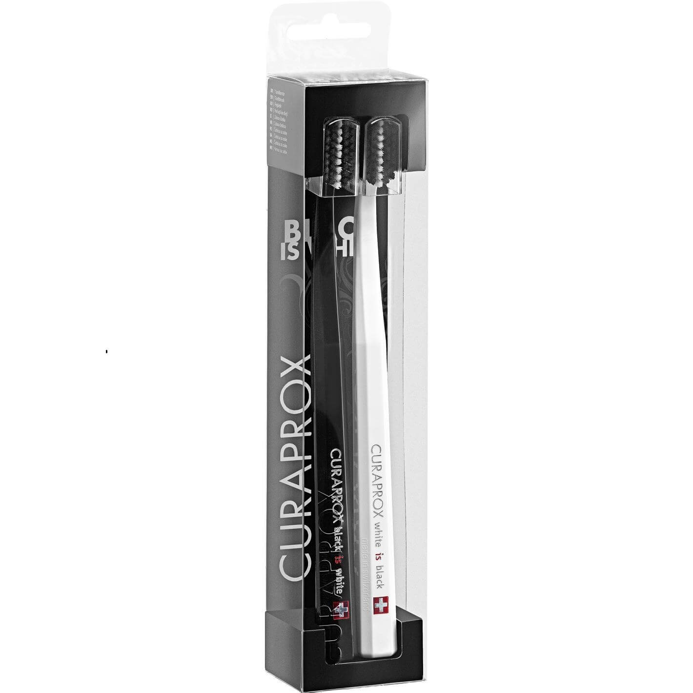 Curaprox Black is White & White is Black Οδοντόβουρτσα για Λευκά Δόντια 2 Τεμάχια