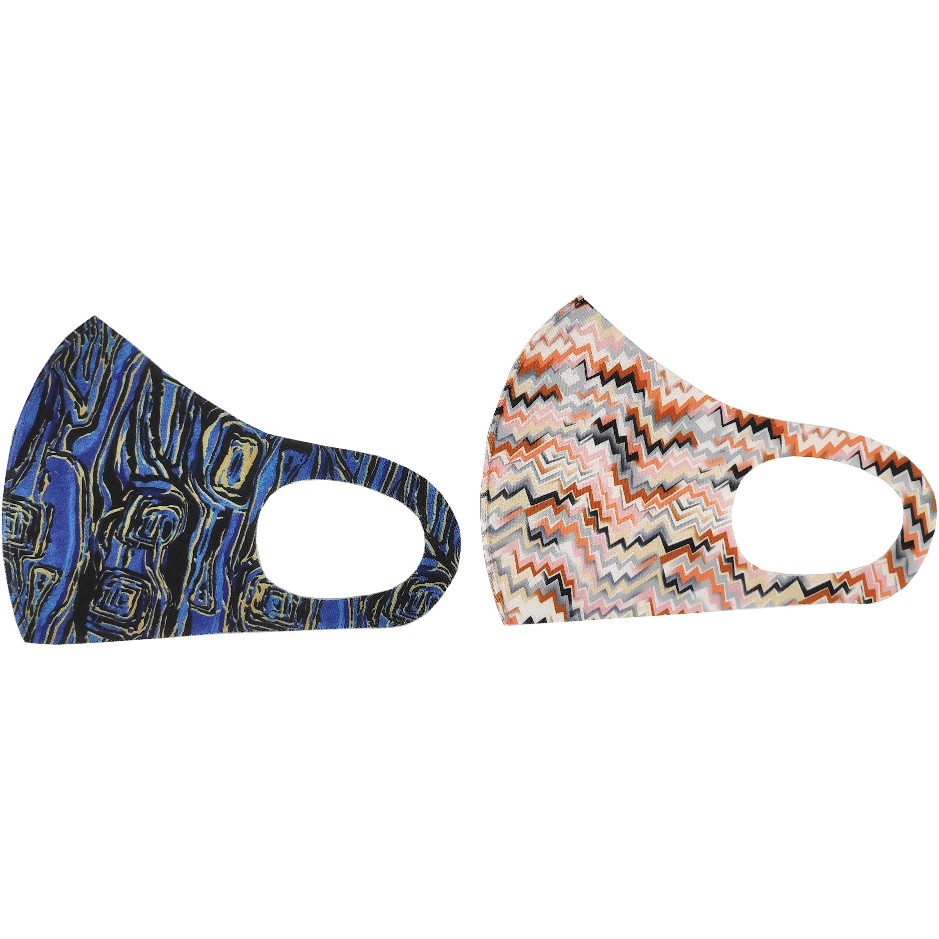 TiLi TiLi Fashion Face Mask Μάσκα Ενηλίκων Πολλαπλών Χρήσεων Μπλε - Ροζ Εμπριμέ Σχέδιο 2 Τεμάχια