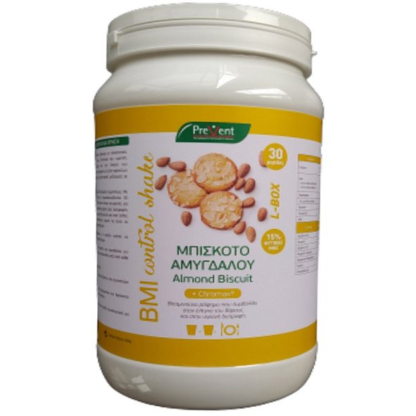 Prevent BMI Control Shake L-Box Πρωτεινούχο Ρόφημα Μπισκότο Αμυγδάλου που Συμβάλλει στον Έλεγχο του Βάρους 600gr
