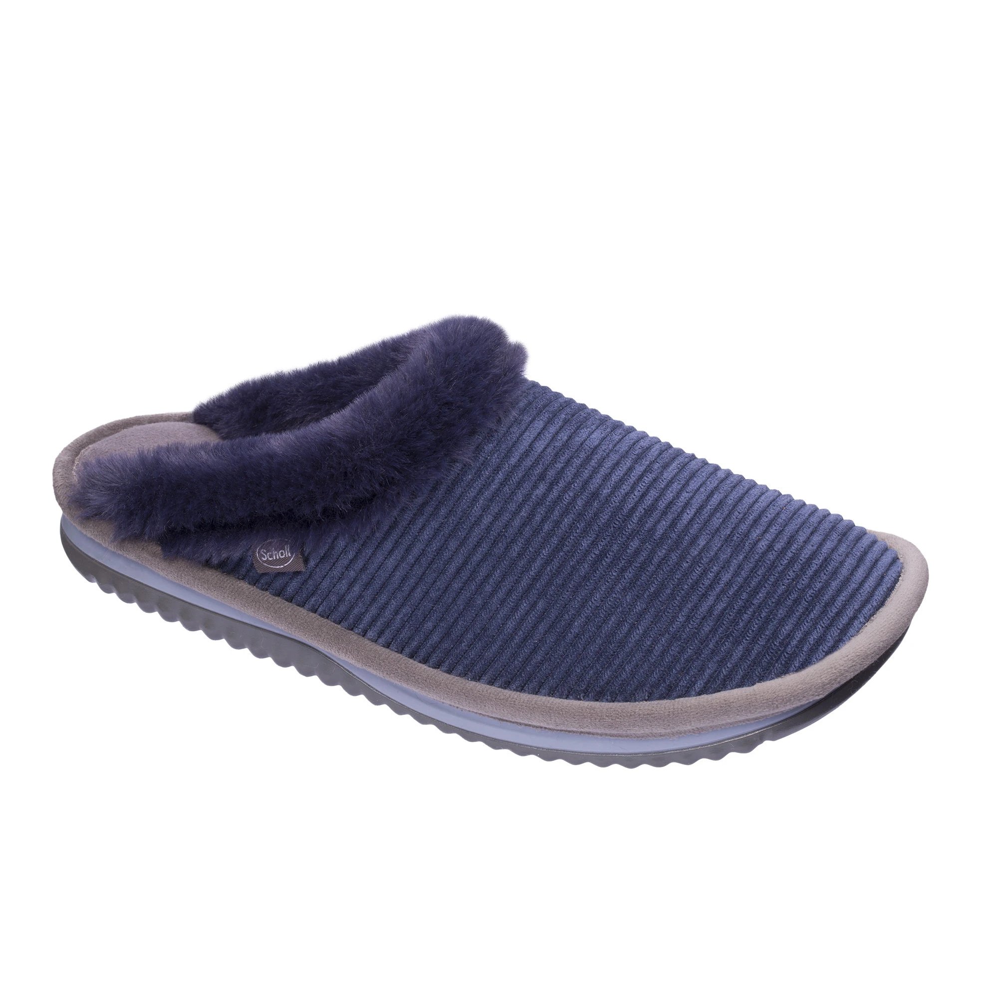 Scholl Shoes Brienne Fluffy Navy Blue Γυναικείες Ανατομικές Παντόφλες σε Μπλε Χρώμα 1 Ζευγάρι – 37