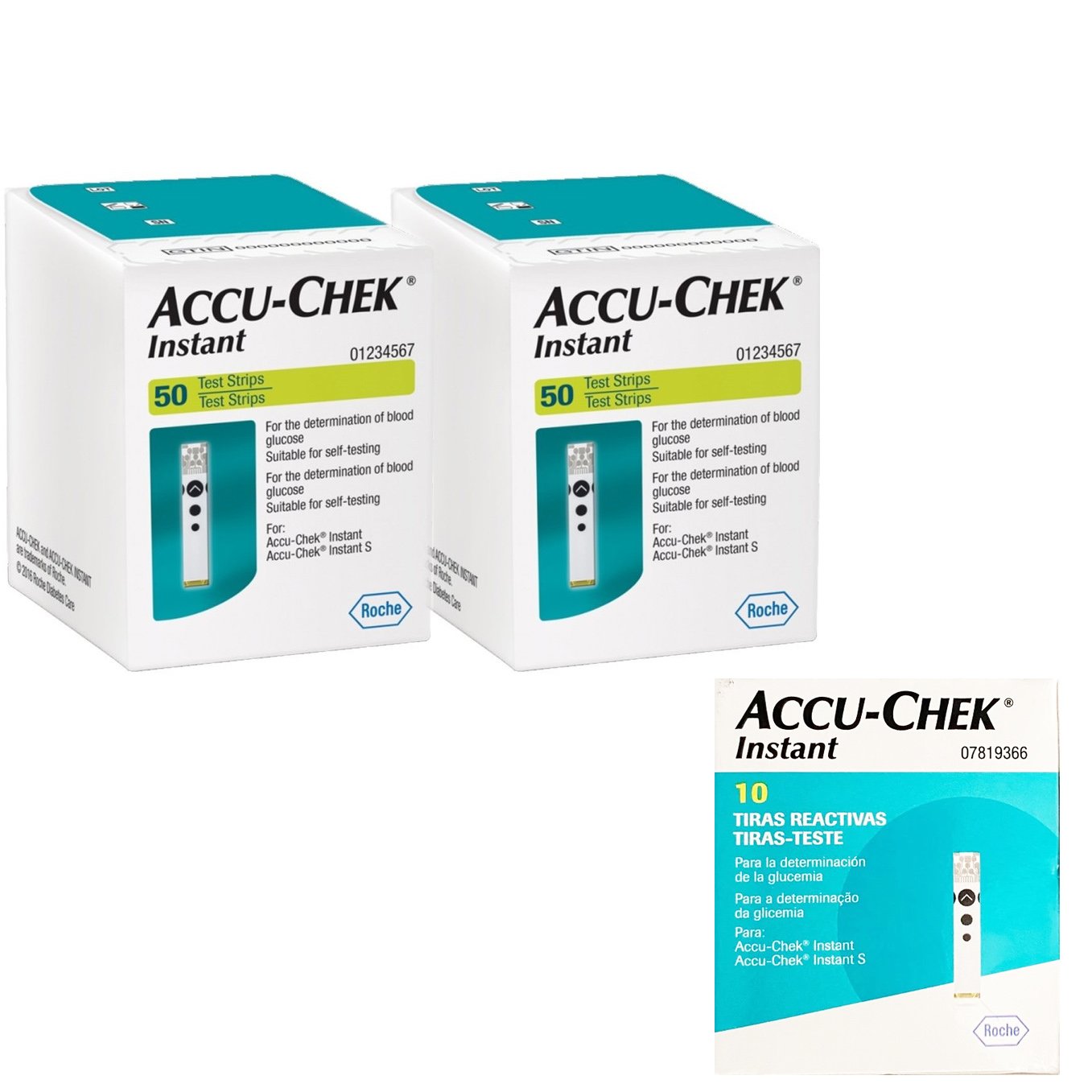 Accu-Chek Πακέτο Προσφοράς Instant Test Strips Δοκιμαστικές Ταινίες Μέτρησης Σακχάρου 2x50 Τεμάχια & Δώρο 10 Τεμάχια 54169