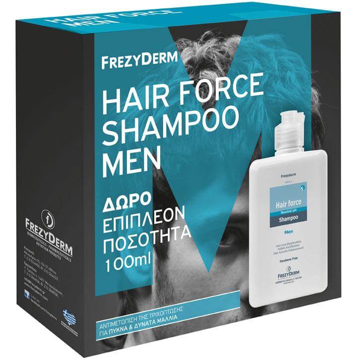 Hair Force Shampoo Men 200ml & Δώρο Επιπλέον Ποσότητα 100ml – Frezyderm,Σαμπουάν Κατά της Αντρικής Τριχόπτωσης