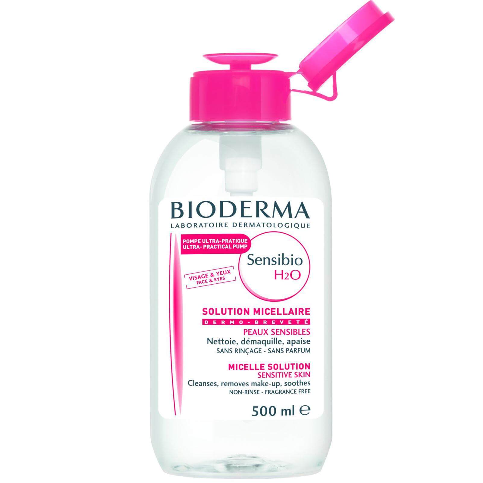 Bioderma Sensibio H20 Ήπιο Διάλυμα Καθαρισμού & Ντεμακιγιάζ Προσώπου Ματιών για Ευαίσθητες Επιδερμίδες, Καπάκι Δοσομετρητή 500ml