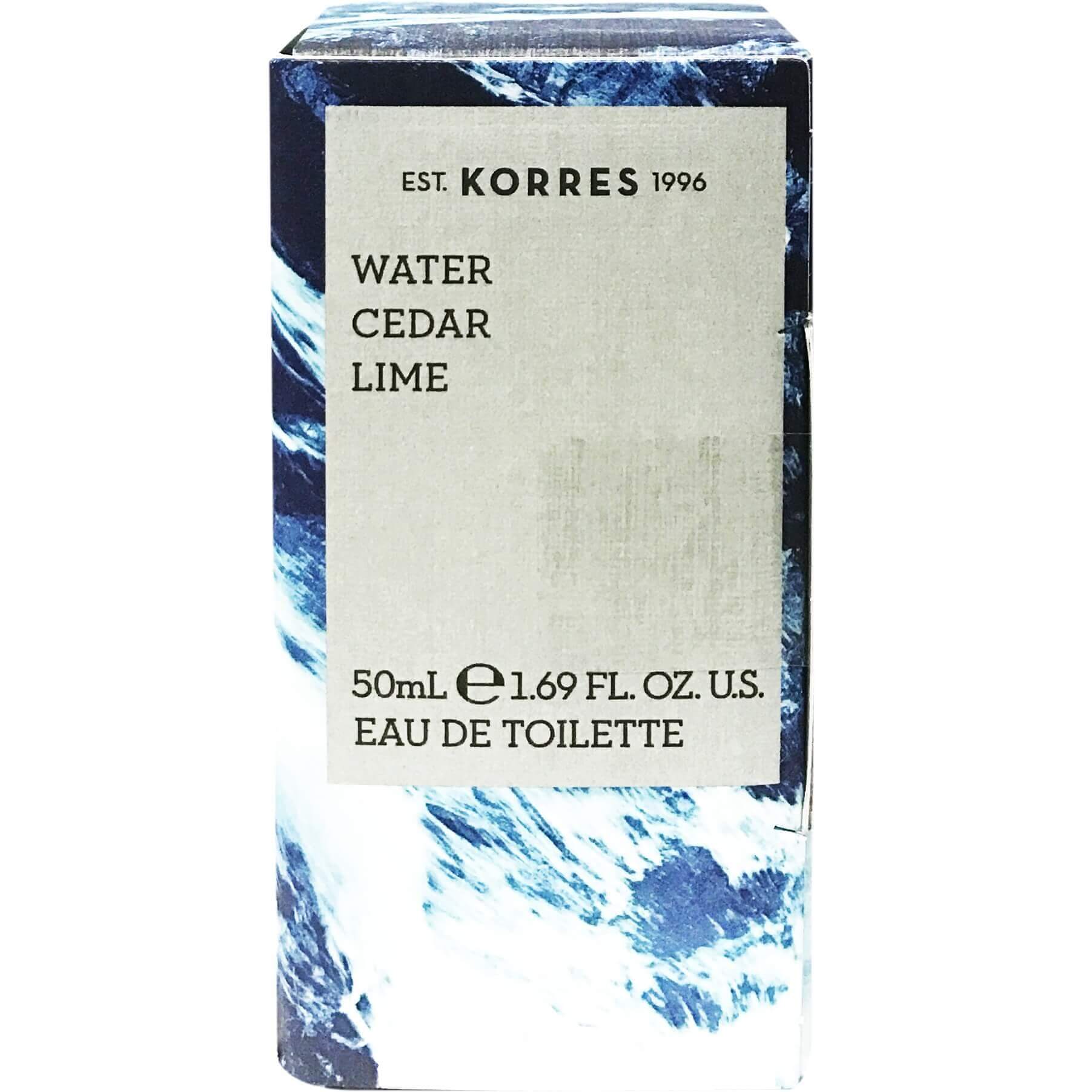 Korres Eau de Toilette Water/Cedar/Lime Ανδρικό Άρωμα 50ml