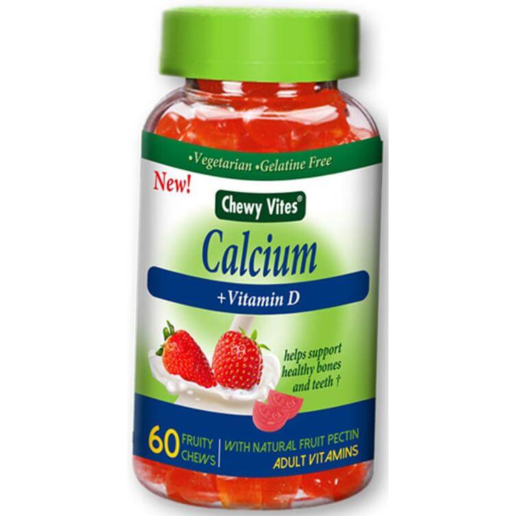 Chewy Vites Calcium & Vitamin D Βιταμίνες-Ζελεδάκια Ενηλίκων Γεύση & Ενέργεια στο Maximum 60Fruity Chews 6213Ca