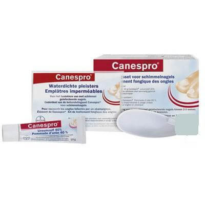 Bayer Canespro Σετ Θεραπείας Ονυχομυκητίασης Μια Αλοιφή 10g & 22 Αδιάβροχα Επιθέματα & Μια Λίμα Νυχιών